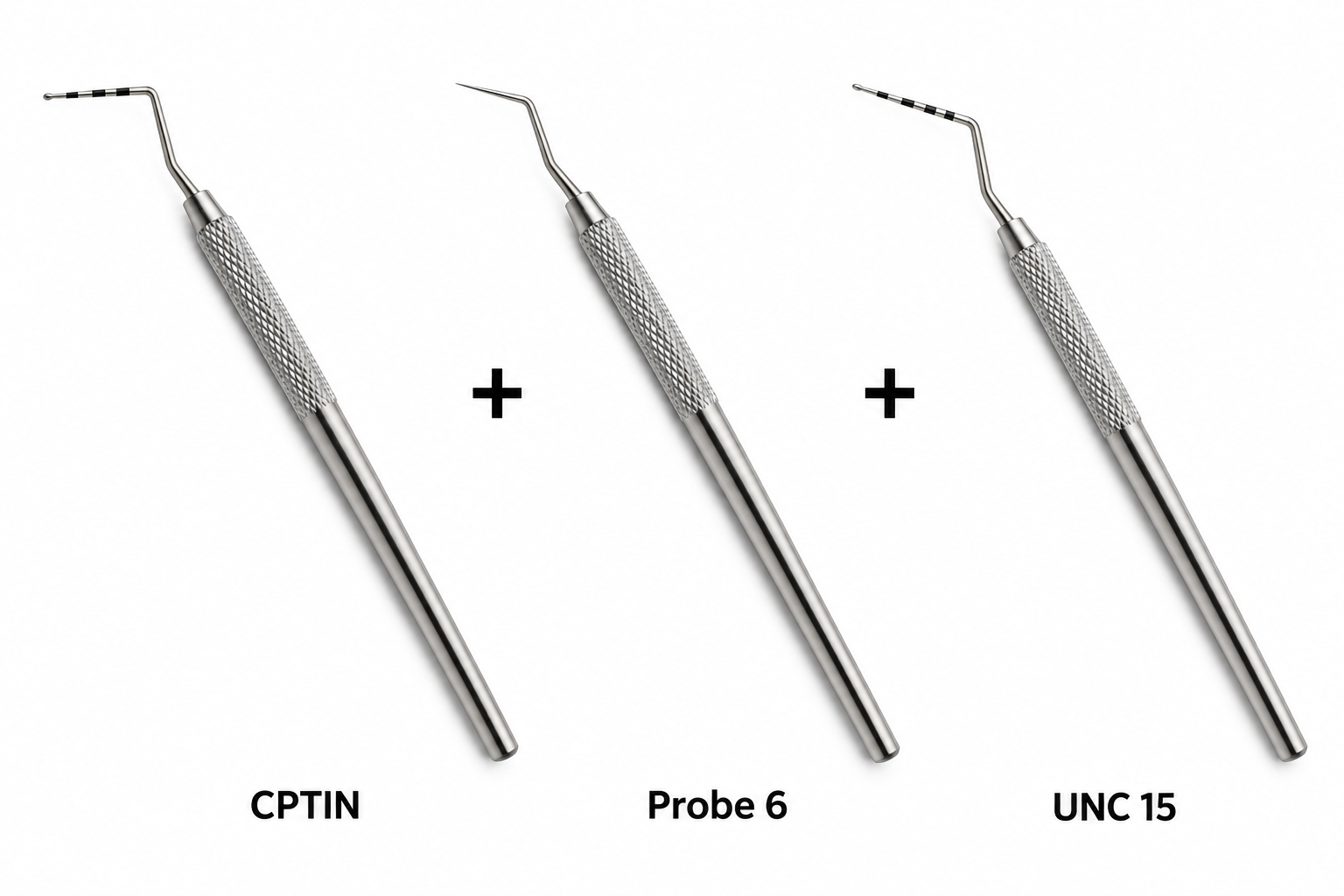 Dental Periodontal Probe Bundle – 3 PCS | CPTIN, Probe 6 & UNC 15